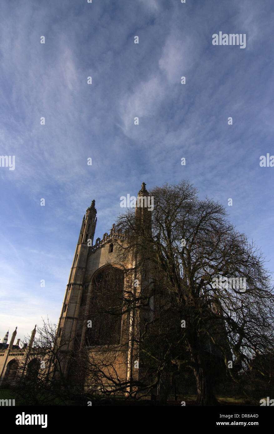 King's college chapel, Cambridge, England, on a sunny winter afternoon. Stock Photo