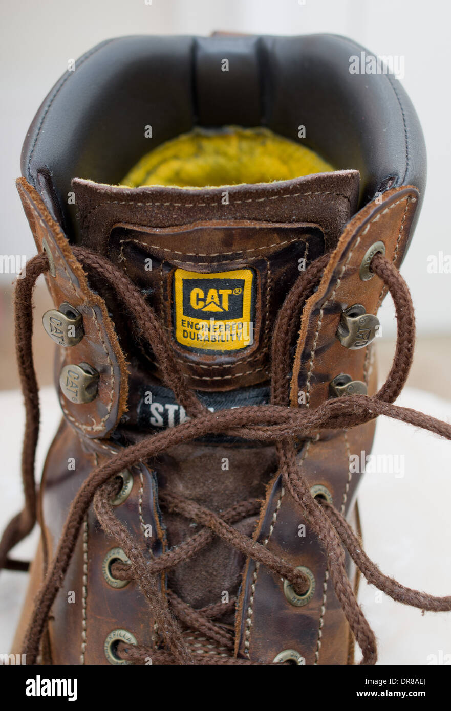 safety shoe boot close up detail Stock Photo