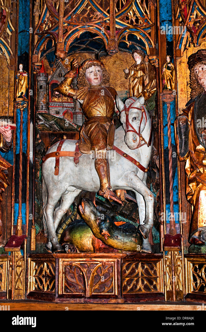 Altarpiece of St. George 1480-1490 Bruneck (South Tyrol) Church Sankt Georgen an der Ahr Italy Italian Stock Photo