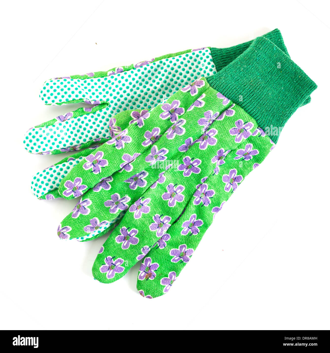 Green gardening work gloves isolated on white background Stock Photo ...