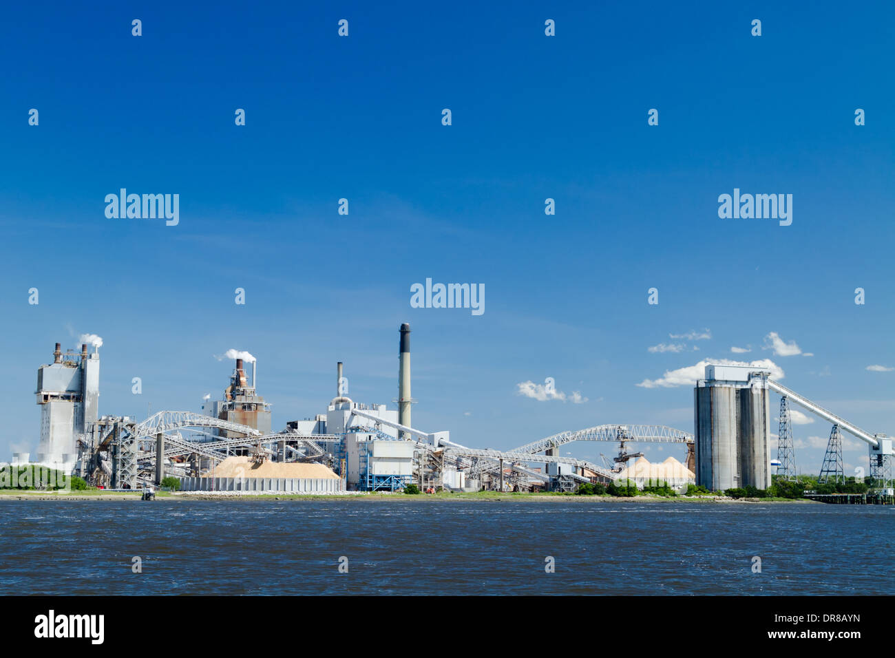 A large paper mill located on the Amelia River in Fernandina Beach