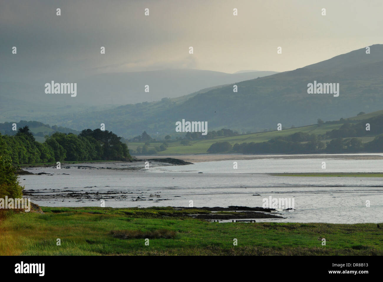 North Wales landscape with the River Conwy and Snowdonia hills Stock Photo