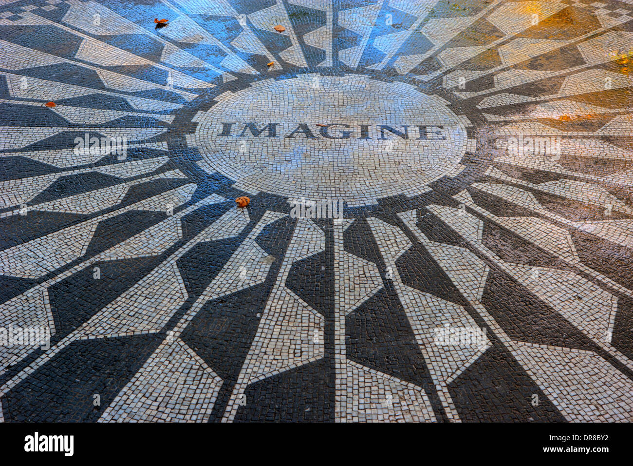 'Imagine' John Lennon's Memorial in Central Park Stock Photo