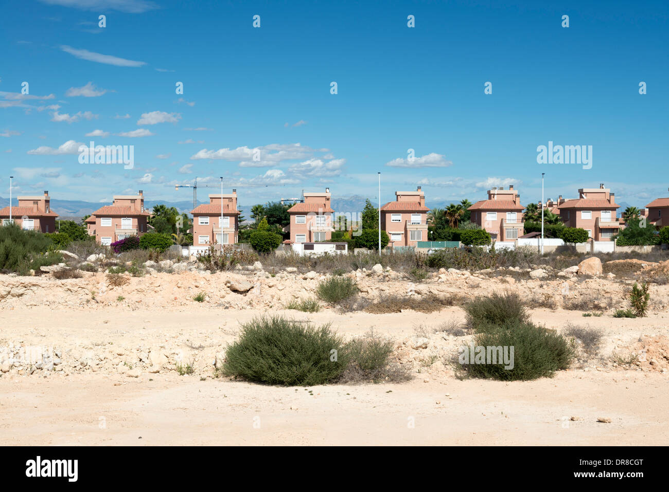 Newly built houses at property development in town of Gran Alacant close to Alicante, Costa Blanca, Spain Stock Photo