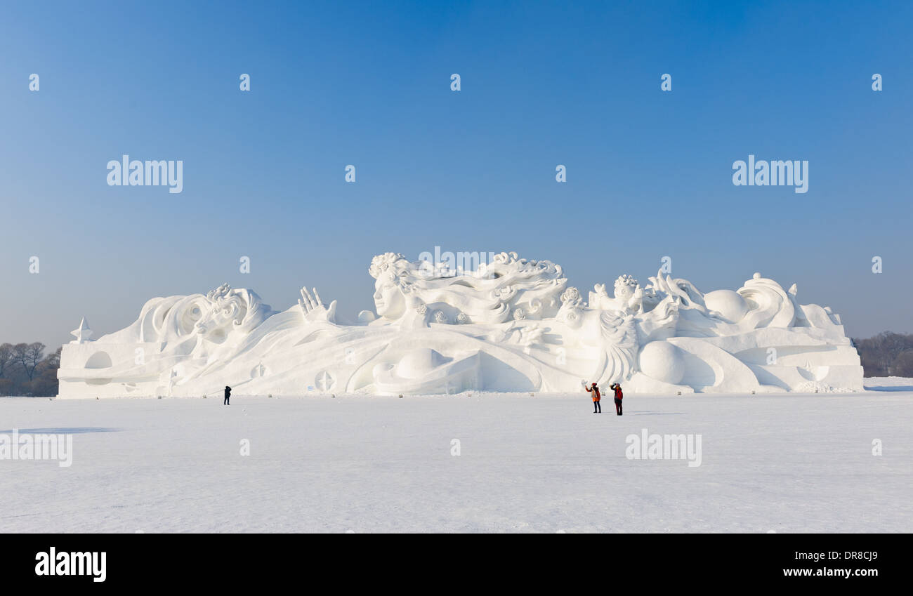 The 30th Harbin International Ice and Snow Sculpture Festival in 2014. China Stock Photo