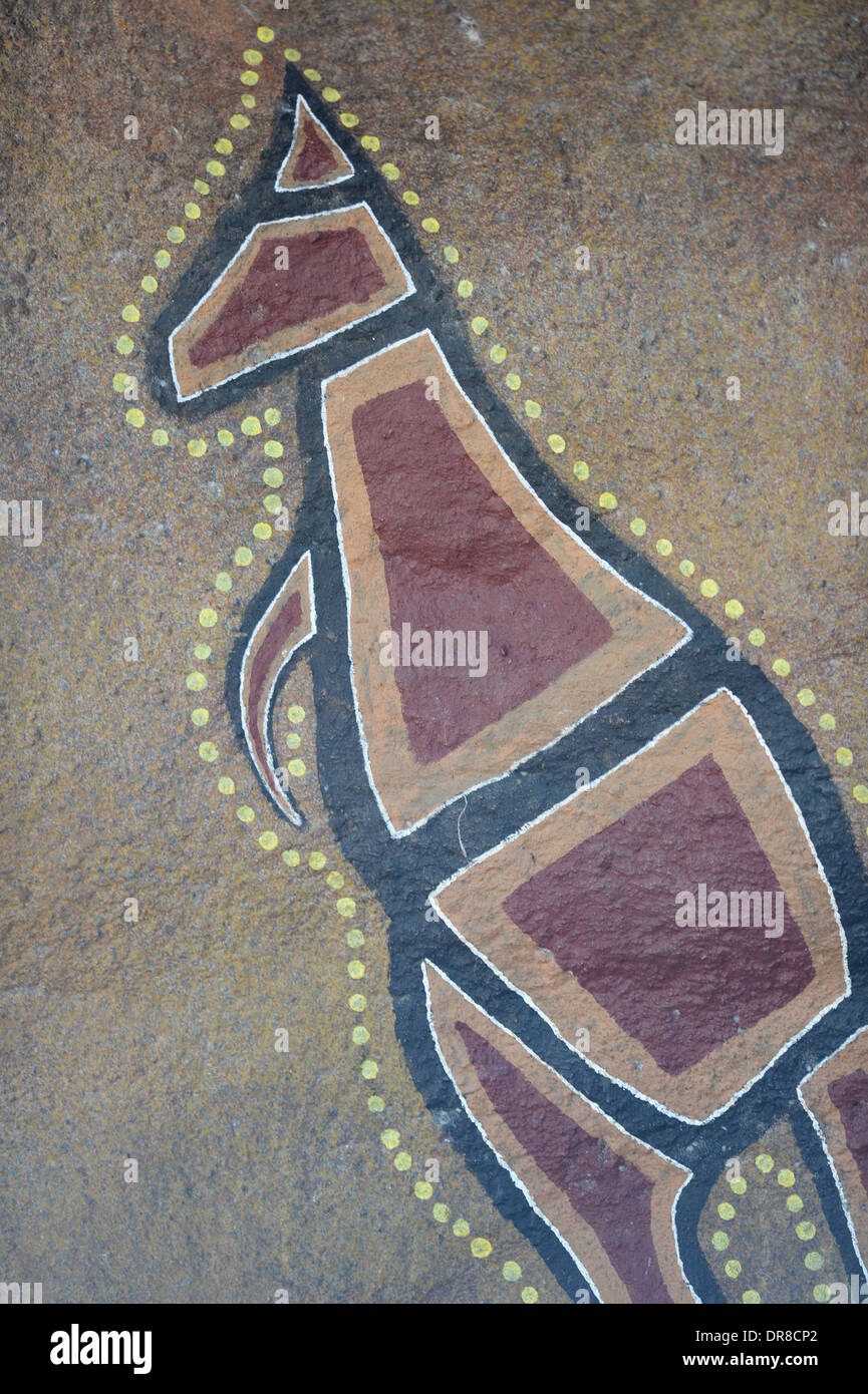 A shot of Australian imatation rock art Stock Photo