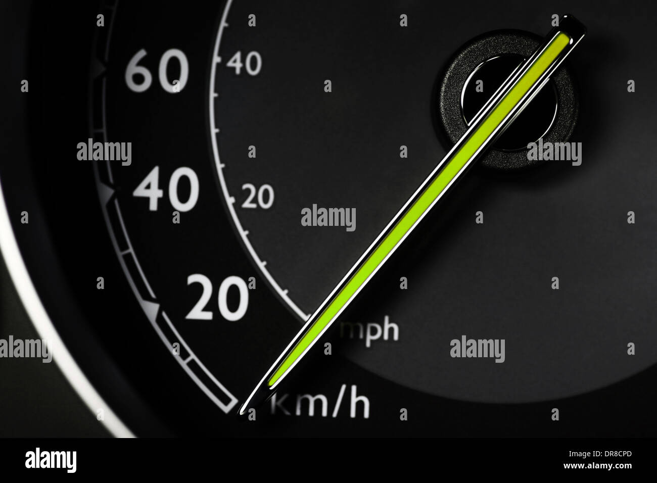 Close up shot of a speedometer in a car Stock Photo