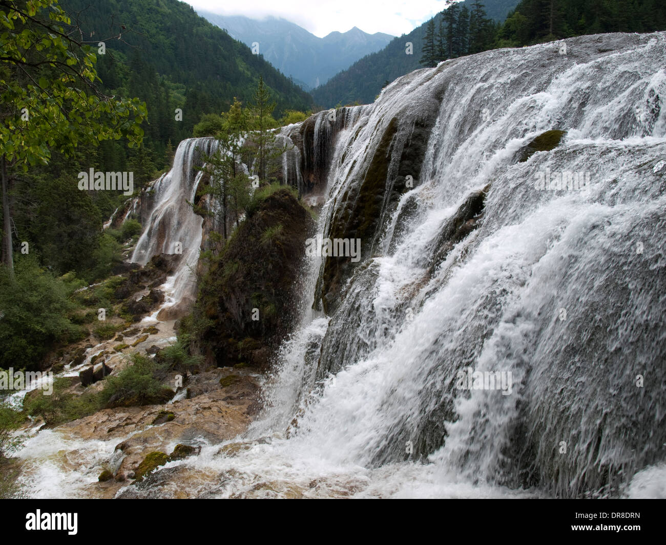 Pearl Waterfall in Jiuzhaigou, China Stock Photo