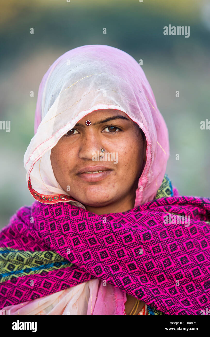 A young woman in Rajasthan, India. Stock Photo