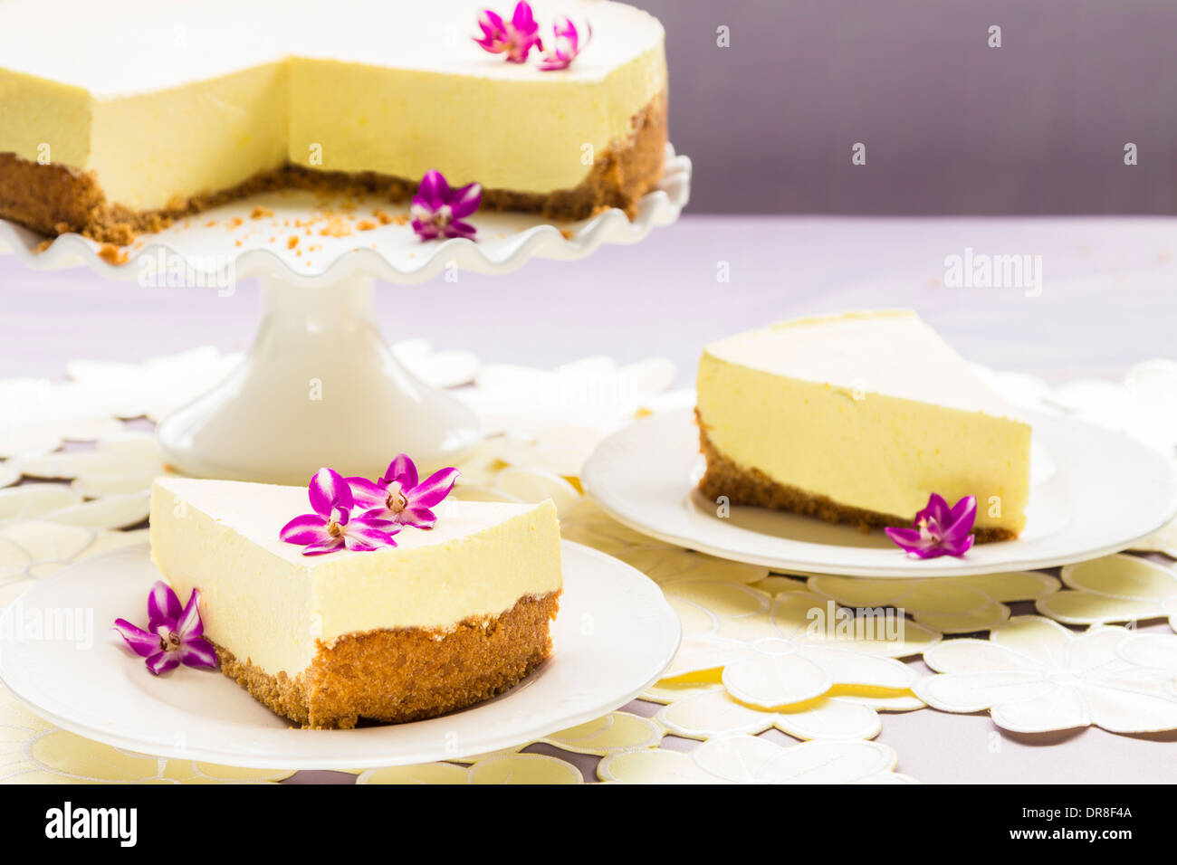 Elegant lilikoi (passion fruit) chiffon pie with graham cracker crust