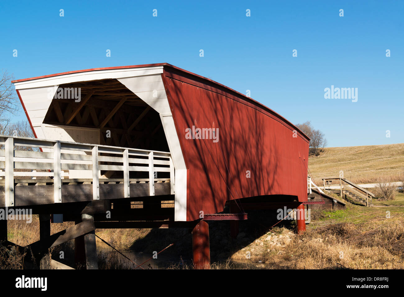 Cedar Bridge in Madison County. Stock Photo