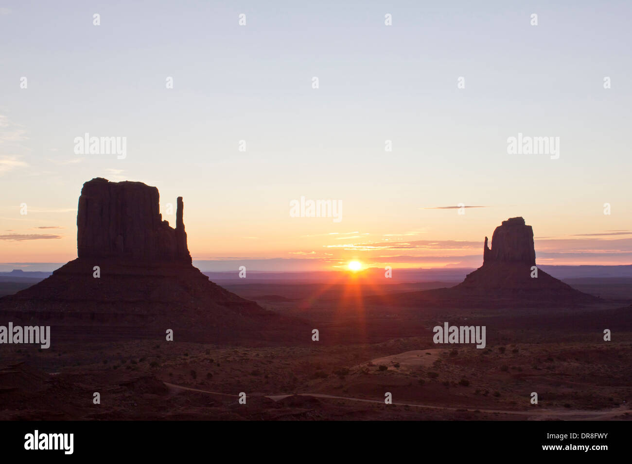 Sunrise at Monument Valley Navajo Tribal Park Stock Photo