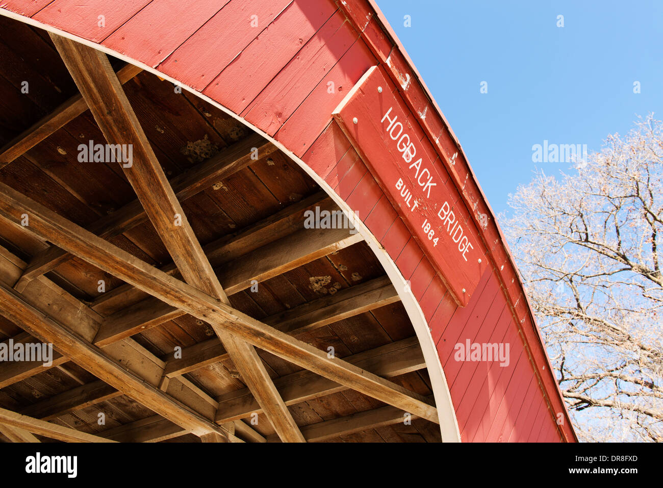 Hogback Bridge in Madison County. Stock Photo