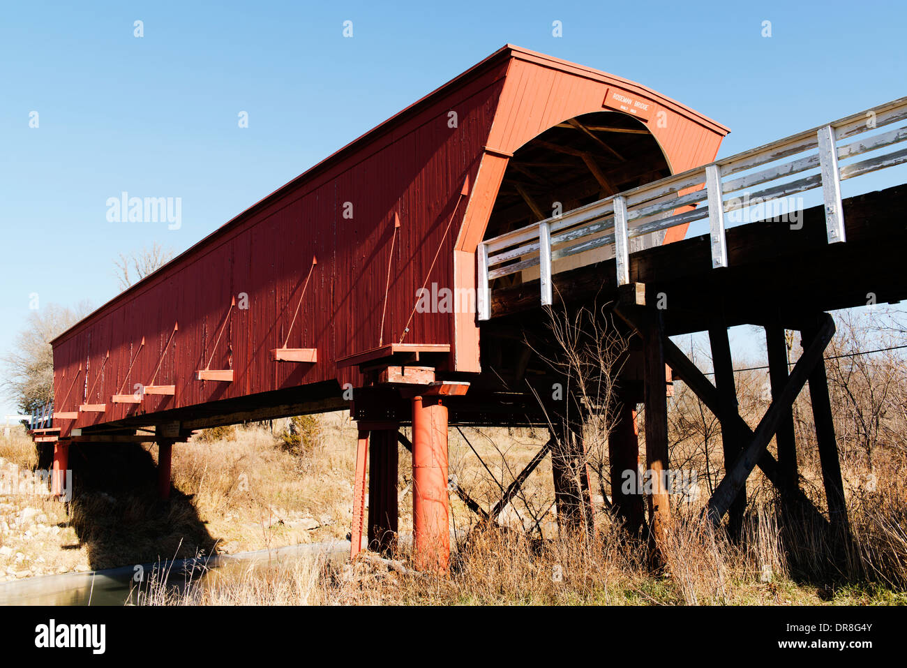 Roseman Bridge in Madison County. Stock Photo
