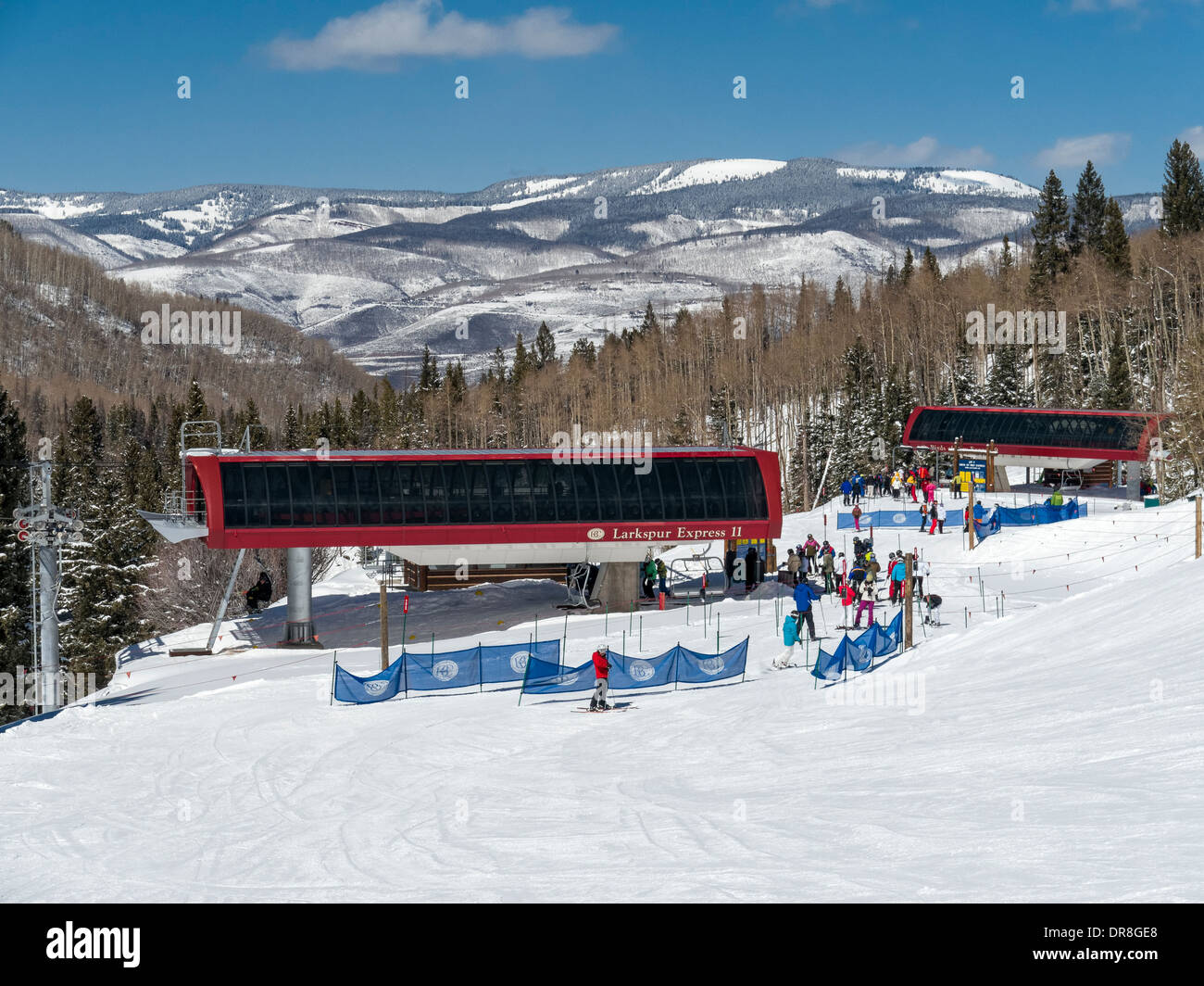 Larkspur Express Lift, Beaver Creek Resort Ski, Avon, Colorado Stock