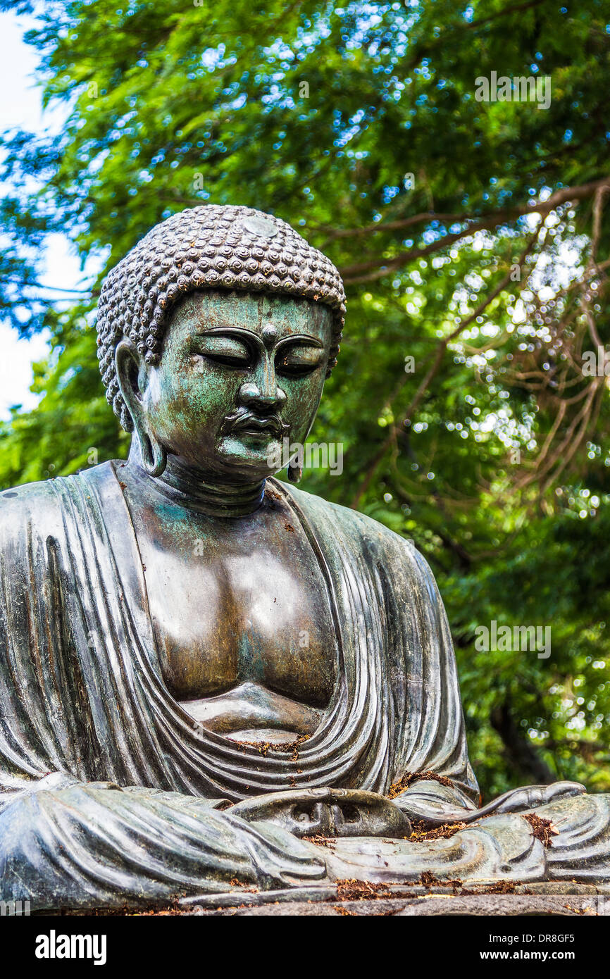 A replica of Daibutsu, The Great Buddha of Kamakura, at Foster Botanical Gardens on Oahu, Hawaii Stock Photo