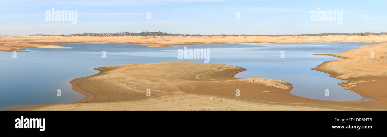 Folsom Lake dry lake bed, 2014 Stock Photo