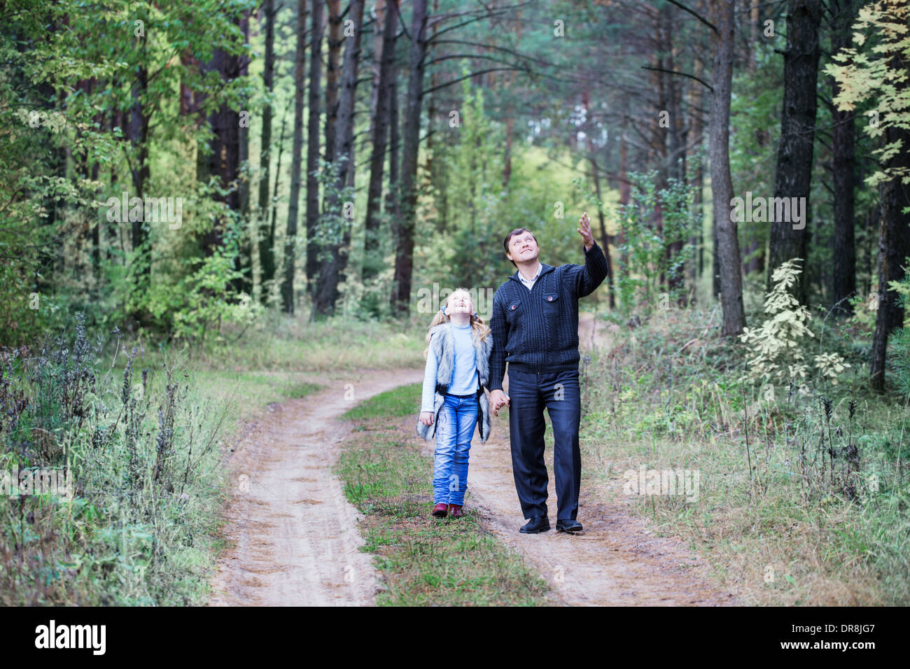 father and daughter in forest Stock Photo - Alamy