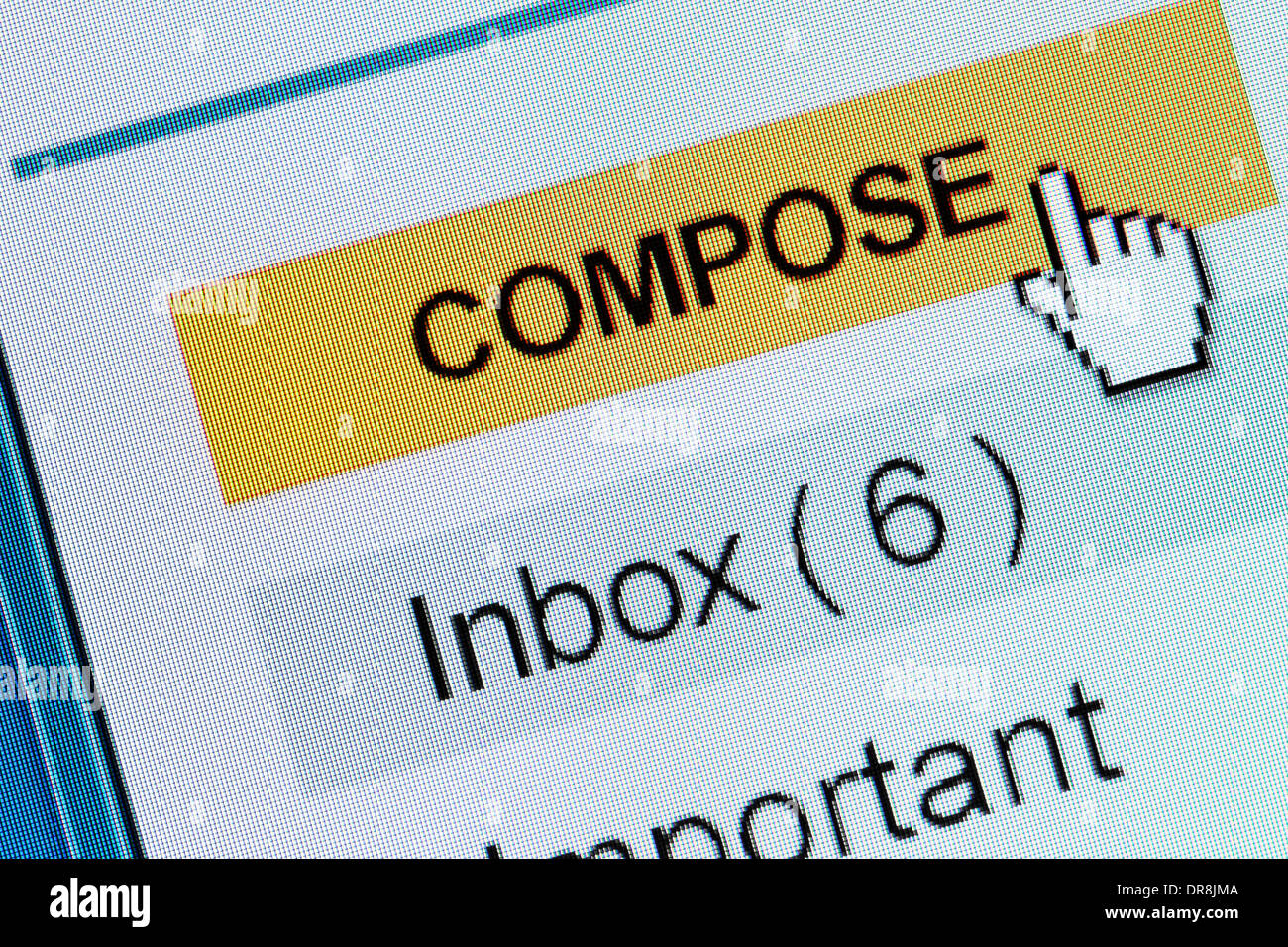 Computer Monitor screen, concept of email compose Stock Photo