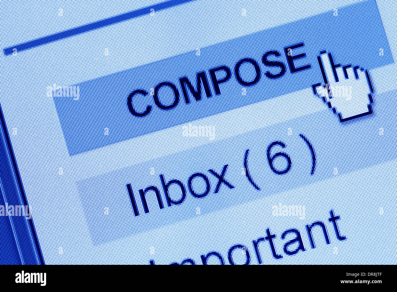 Computer Monitor screen, concept of email compose Stock Photo