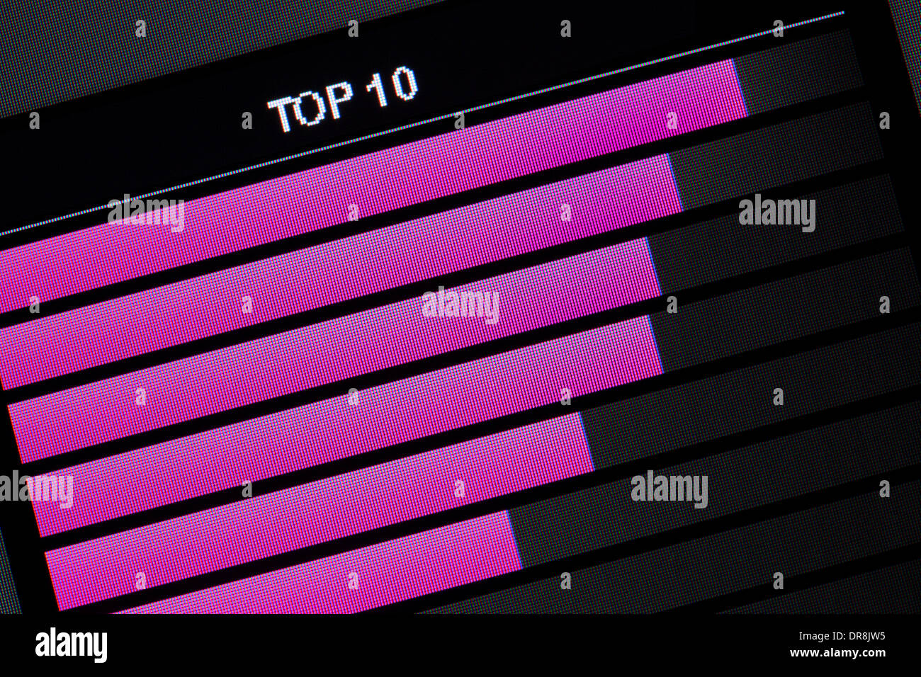 Computer Monitor screen Graph, concept of top 10 Stock Photo