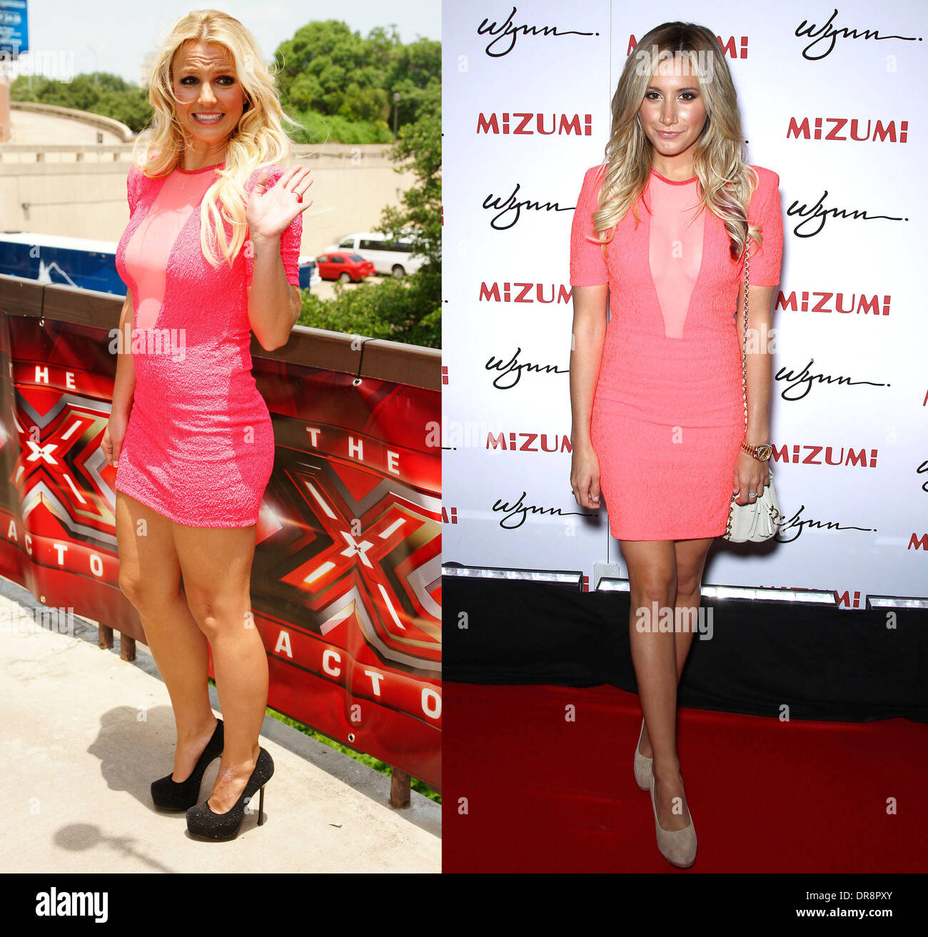 Who wore it best, Britney or Ashley? Britney Spears arrives for The X