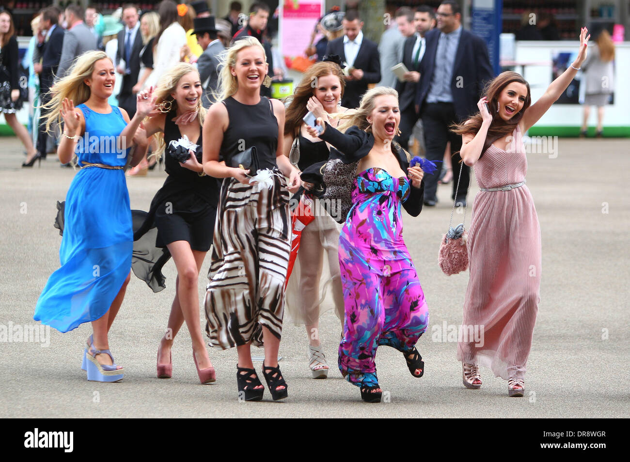 Windy weather conditions have had the ladies holding onto their hats