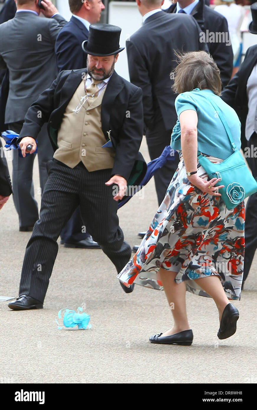 Windy weather conditions have had the ladies holding onto their hats