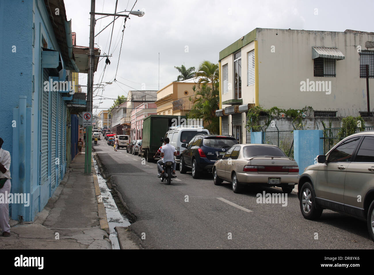 Quiet street in the city of Puerto Plata, Dominican Republic Stock Photo