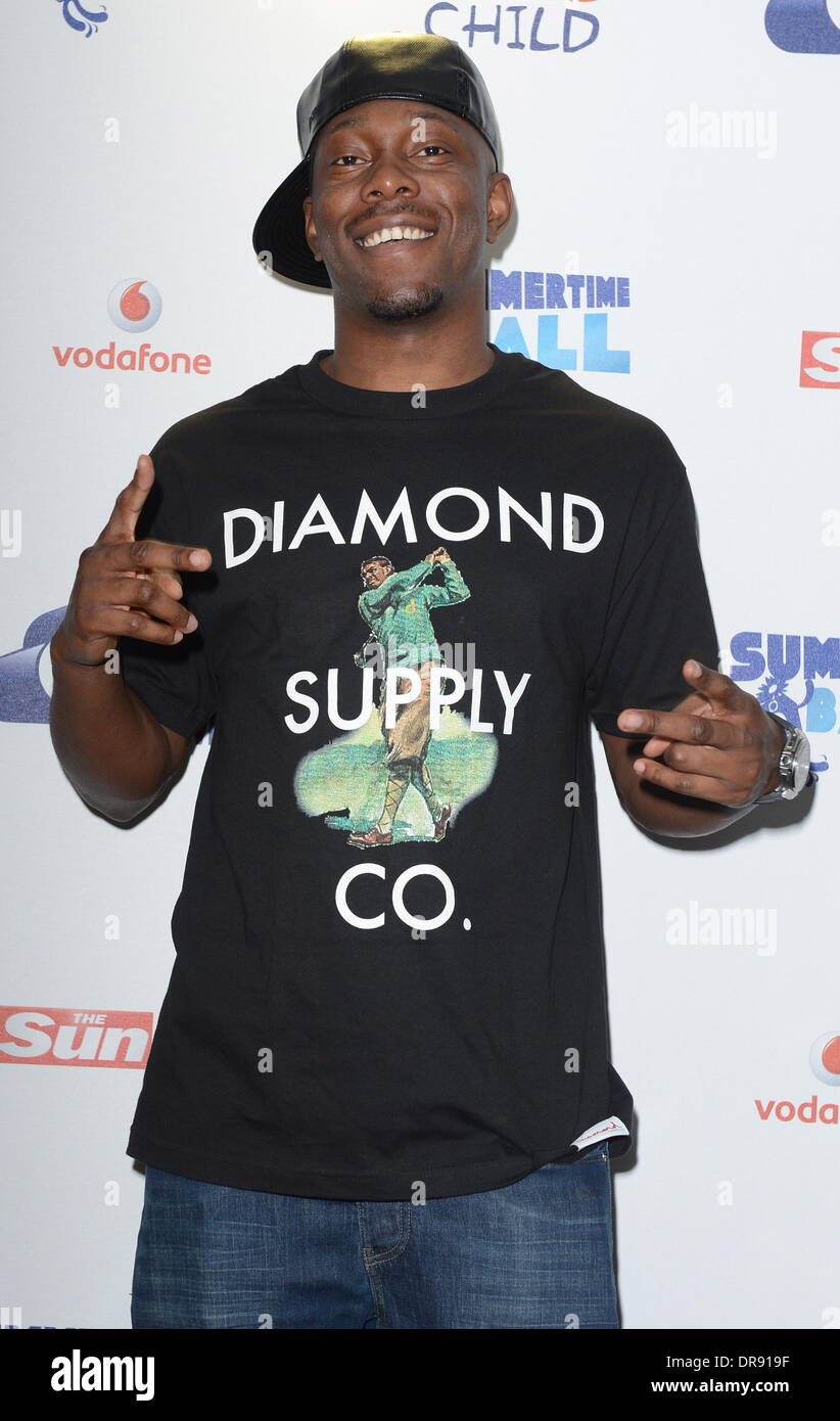 Dizzee Rascal Football Dizzee Rascal at Capital FM Summertime Ball at Wembley Stadium, London ...