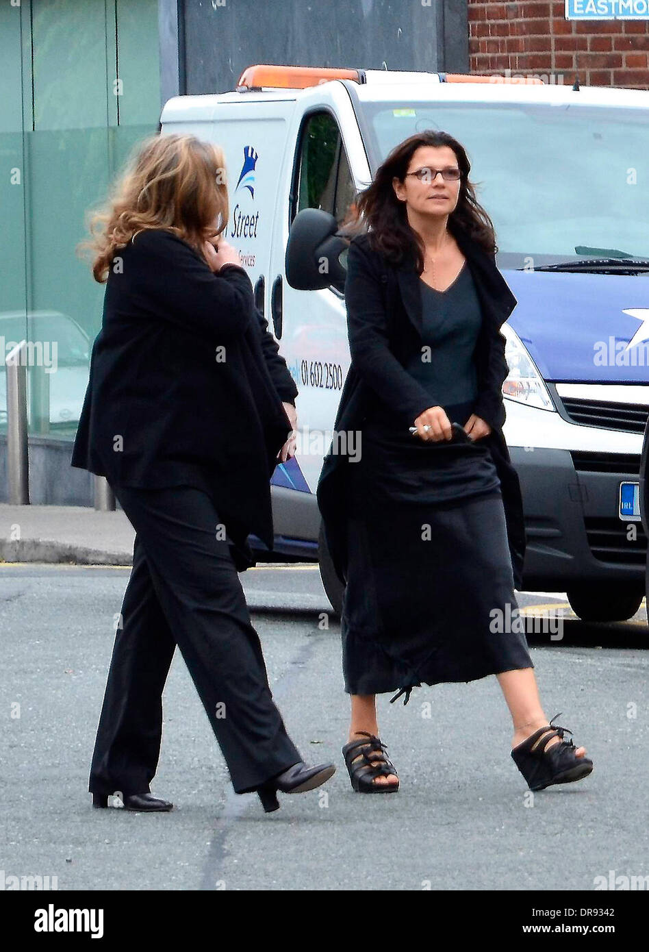 Ali Hewson U2 guitarist, The Edge meets Bono at the Dylan hotel amid reports that his mother Gwenda Evans has died Dublin, Ireland - 13.06.12 Stock Photo