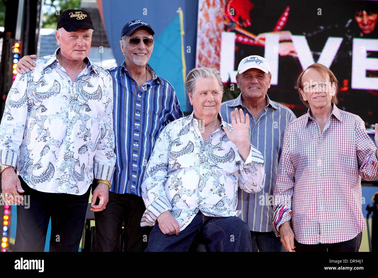 Mike Love, David Marks, Brian Wilson, Bruce Arthur Johnston and Al Jardine The Beach Boys perform live in Central Park as part of Good Morning America's Summer Concert Series  Where: New York City, NY, United States When: 15 Jun 2012 Stock Photo