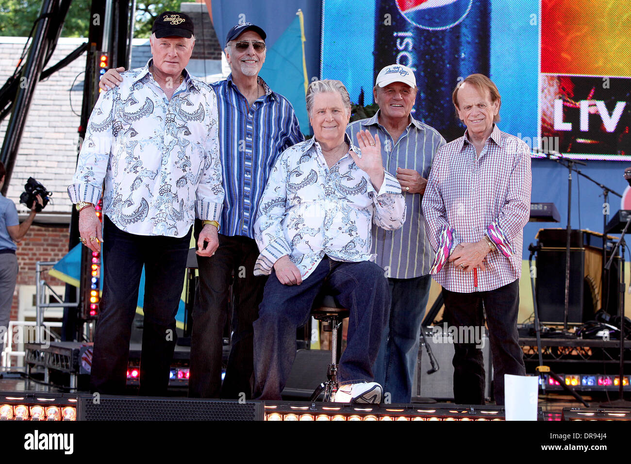 Mike Love, David Marks, Brian Wilson, Bruce Arthur Johnston and Al Jardine The Beach Boys perform live in Central Park as part of Good Morning America's Summer Concert Series New York City, USA - 15.06.12 Stock Photo