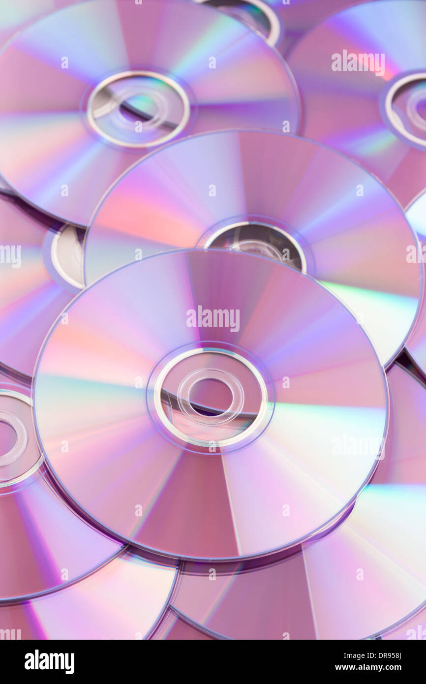 Many CD or DVD disks on each other Stock Photo - Alamy