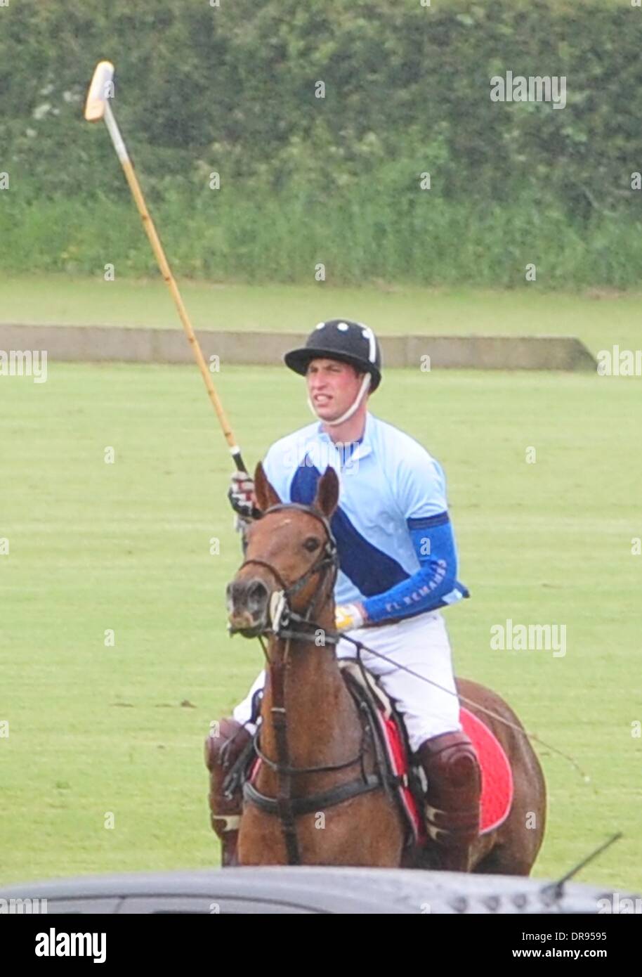 Prince William, Duke of Cambridge iis seen playing a polo match in Gloucester Gloucestershire, England - 16.06.12 Stock Photo