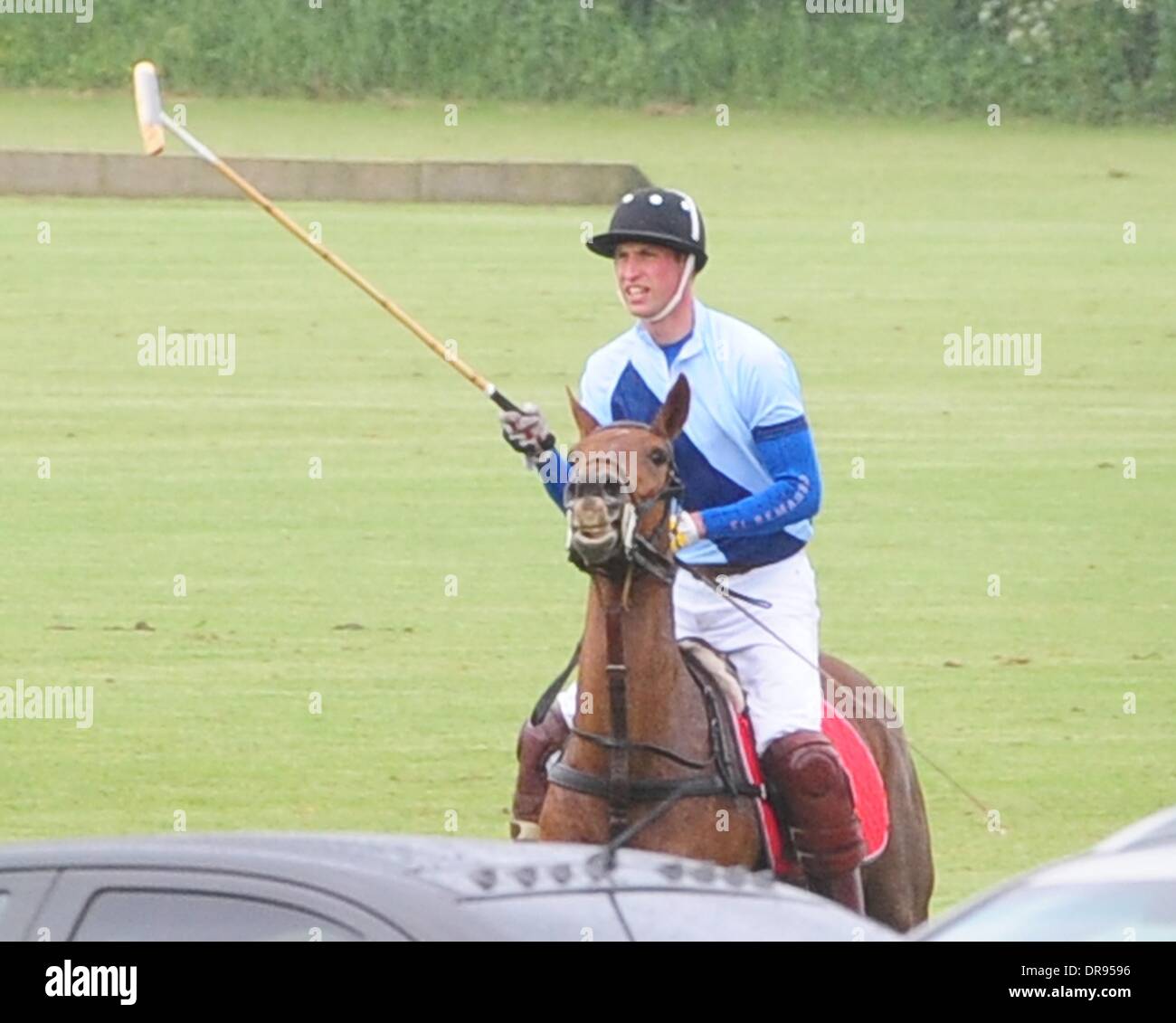 Prince William, Duke of Cambridge iis seen playing a polo match in Gloucester Gloucestershire, England - 16.06.12 Stock Photo