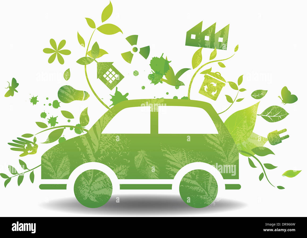 illustration of a car that represents green energy Stock Photo - Alamy