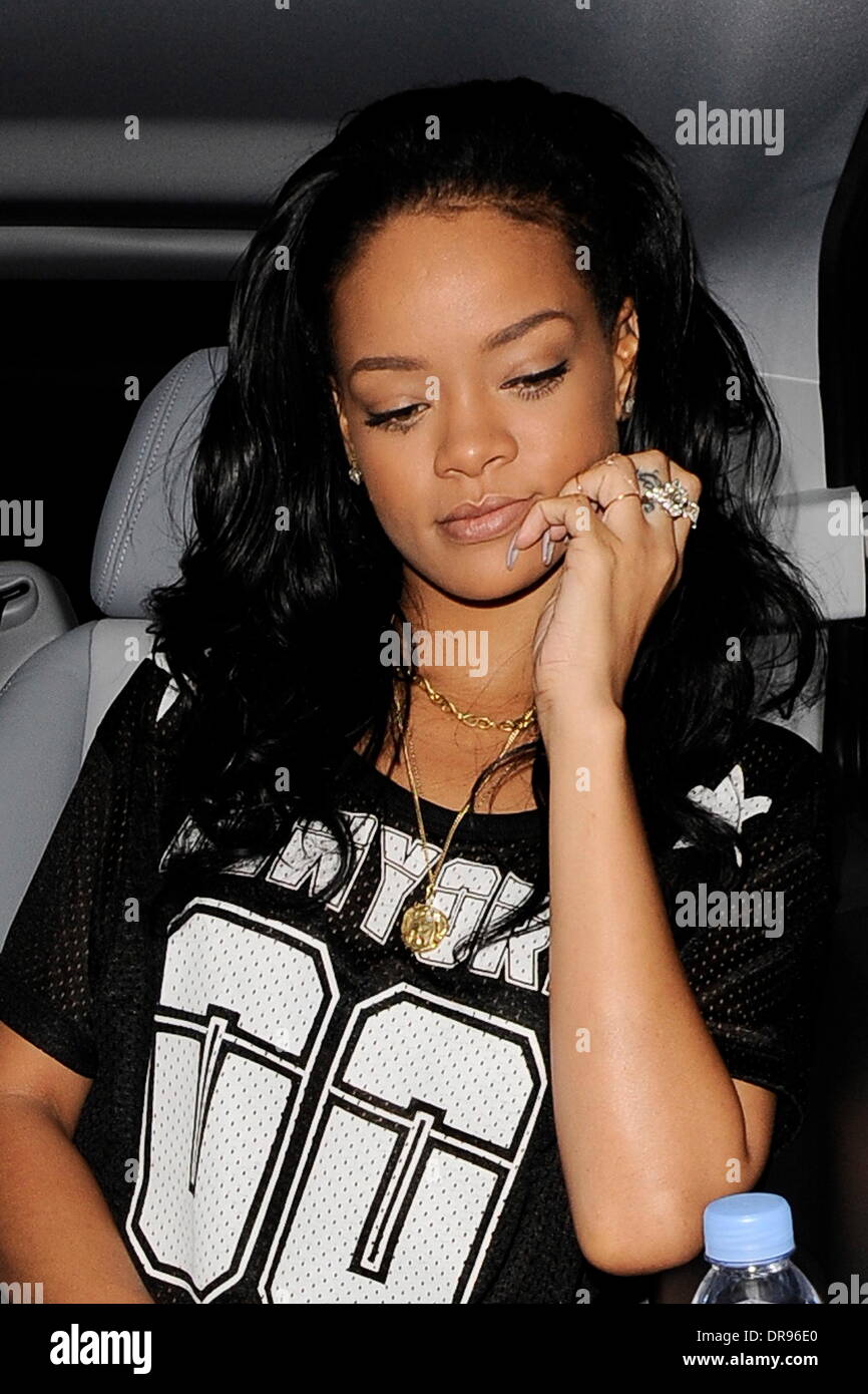 Rihanna leaving Corinthia hotel before going to studios in Bermondsey