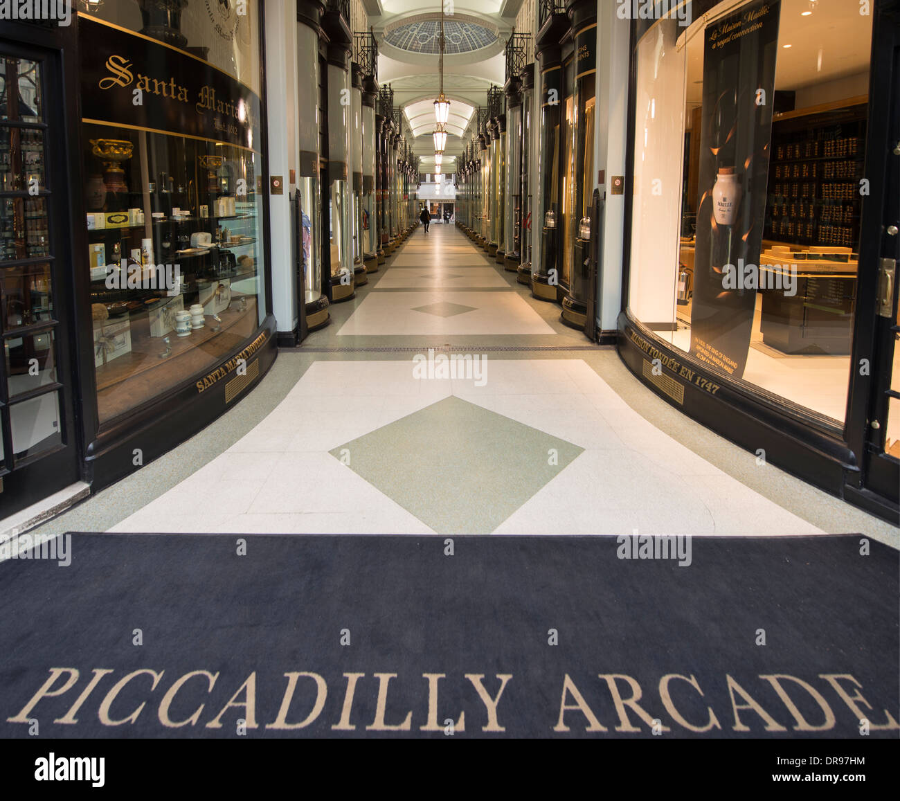 Piccadilly Arcade in the fashionable West End of London seen from the