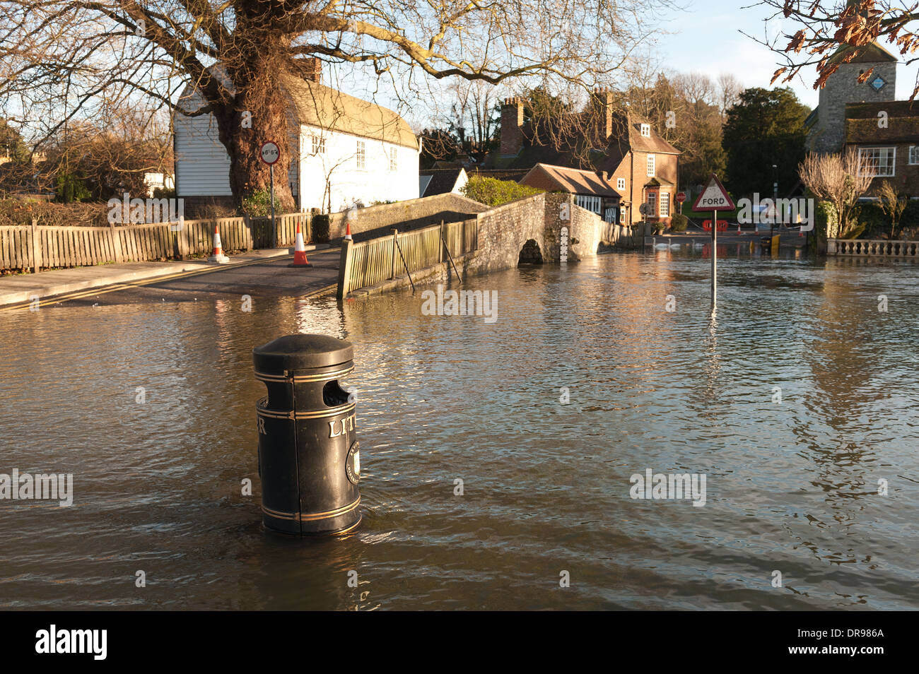 Misery for home owners as river Darent overflows into surrounding