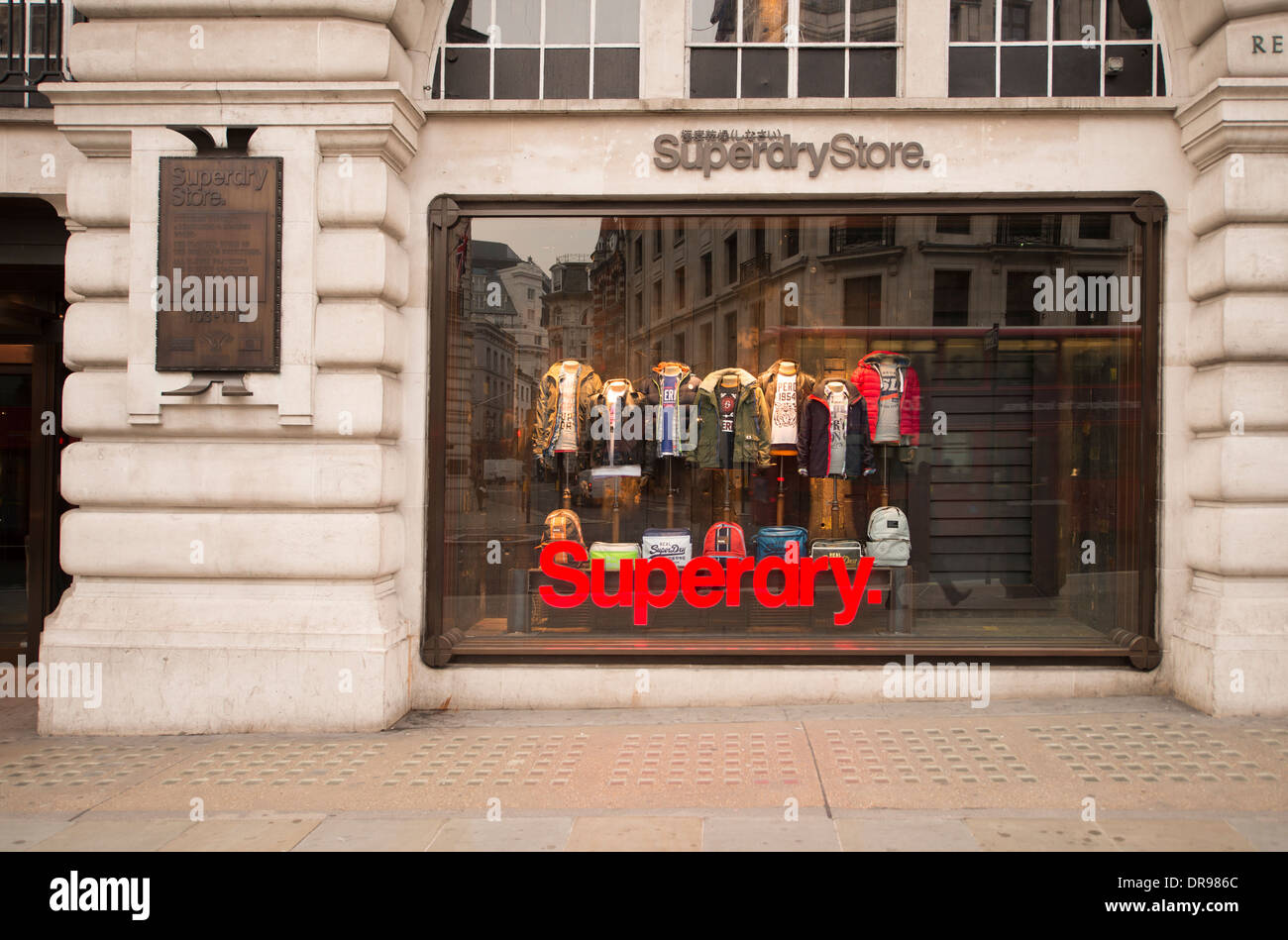 Window display of the Superdry store at Regent Street in London's West End  Stock Photo - Alamy