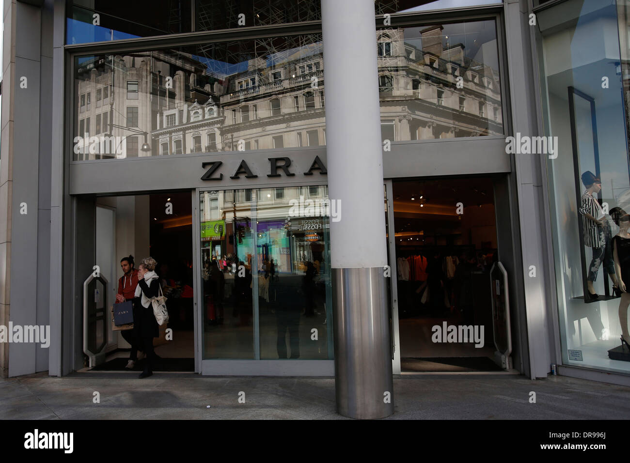 Zara store at Oxford street in London Britain 14 March. Zara owner Inditex Stock Photo