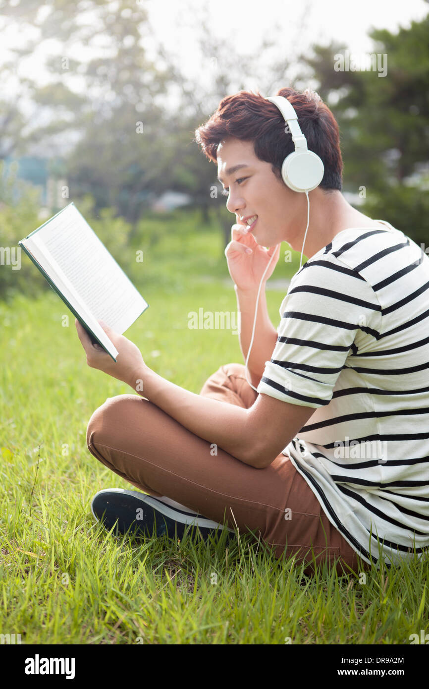 reading and listening to music