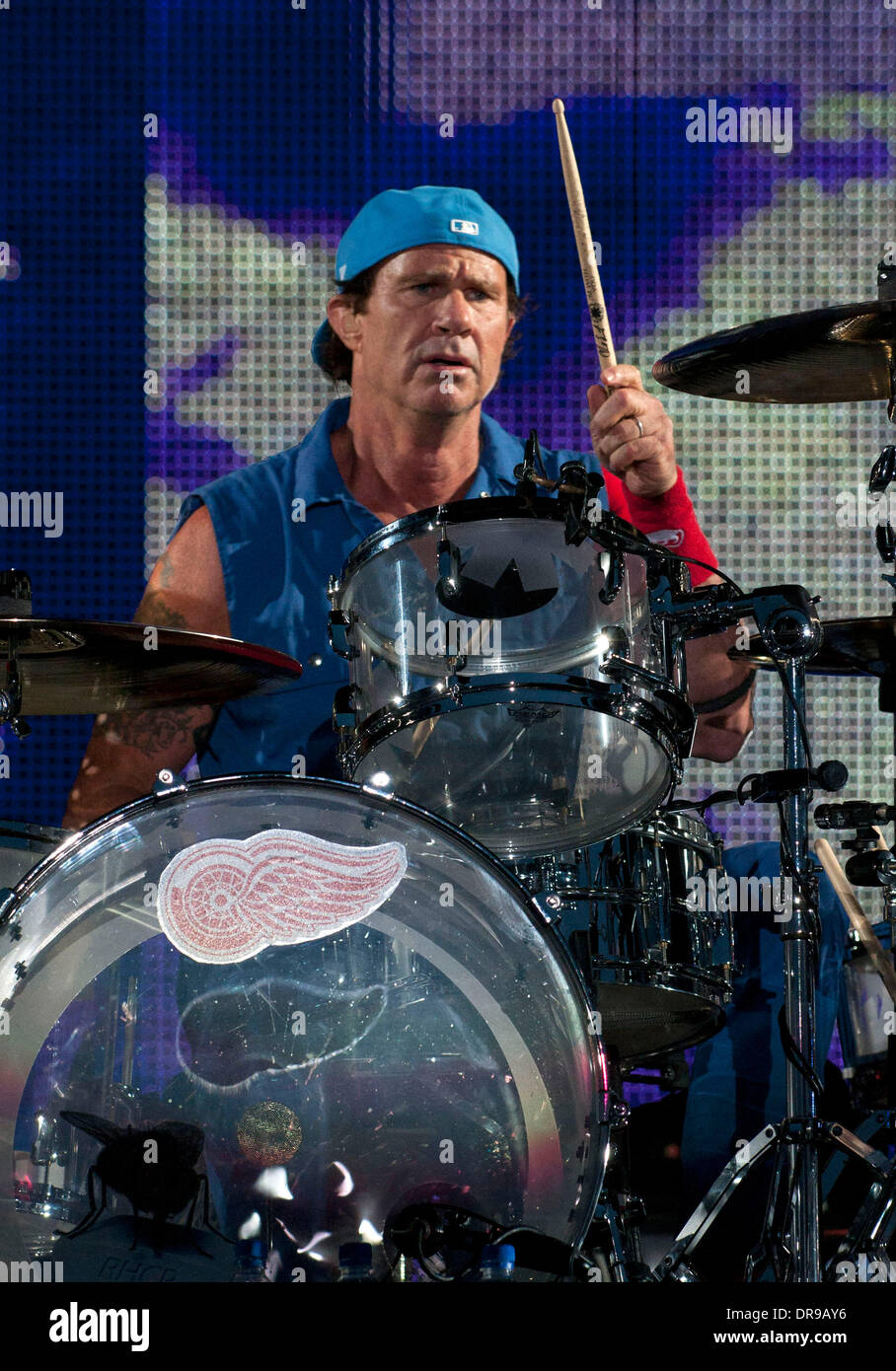 Chad Smith of Red Hot Chili Peppers performing live at Knebworth