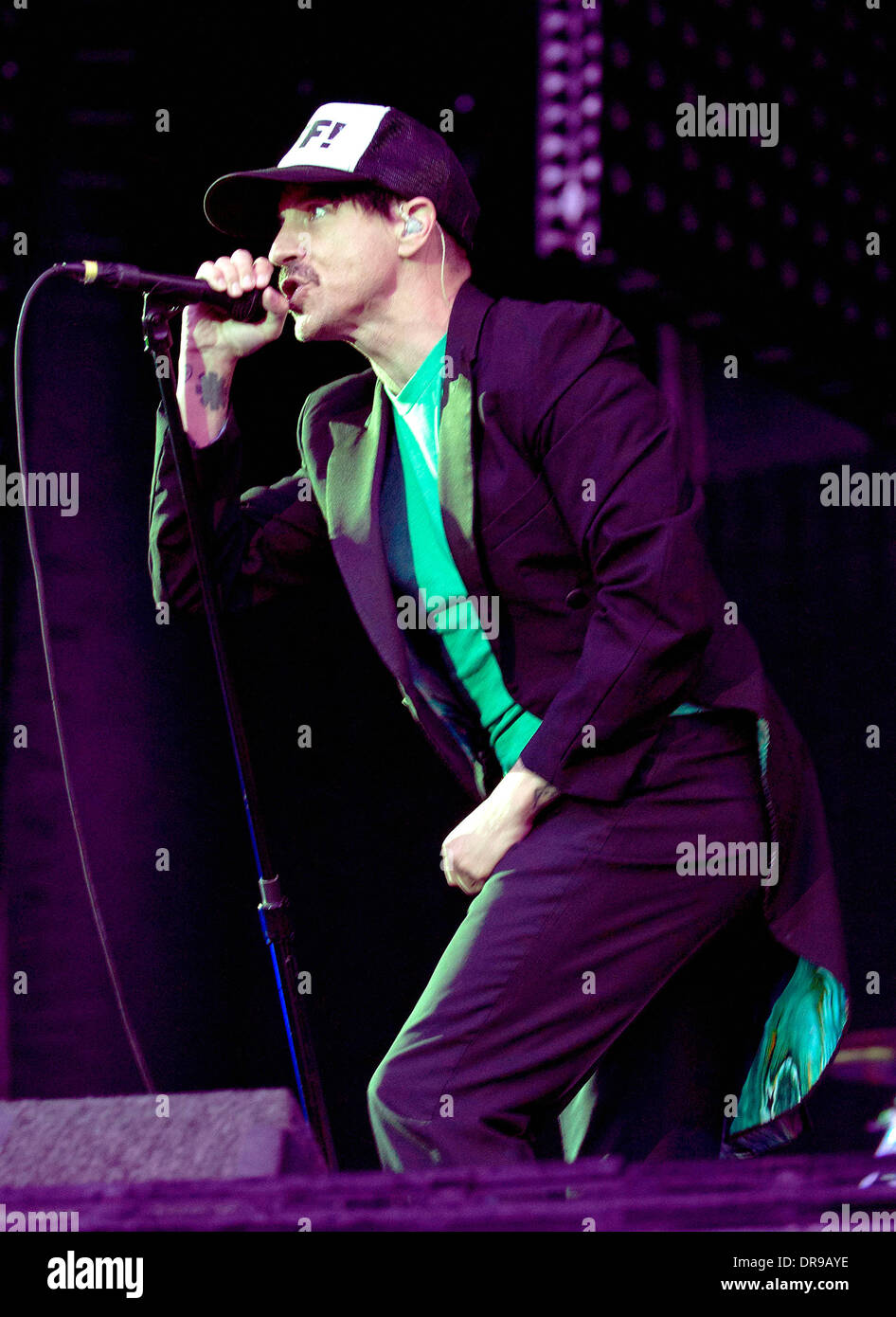 Anthony Kiedis of Red Hot Chili Peppers performing live at Knebworth