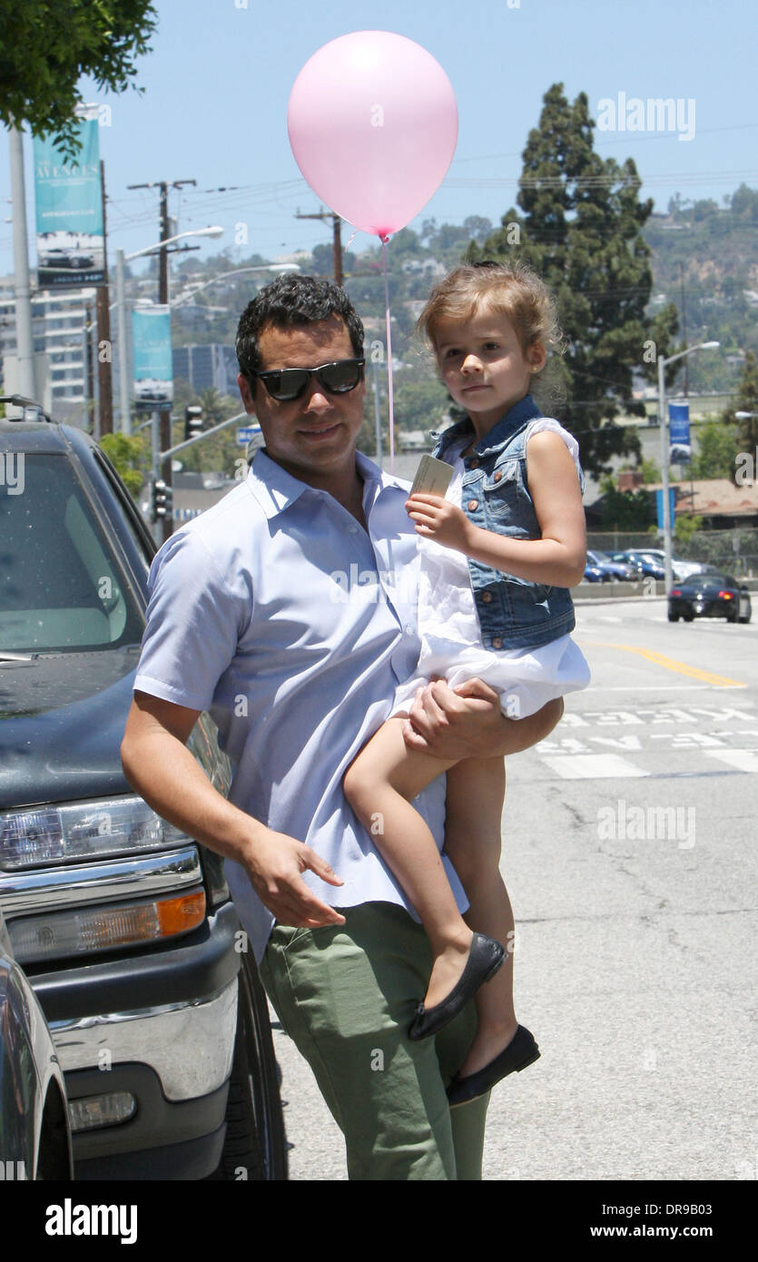 Cash Warren and daughter Honor Marie Warren out and about in West