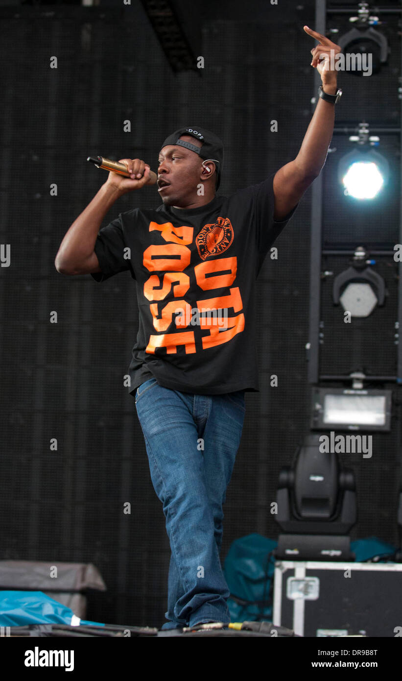 Dizzee Rascal performing live at Knebworth Knebworth, Hertfordshire ...