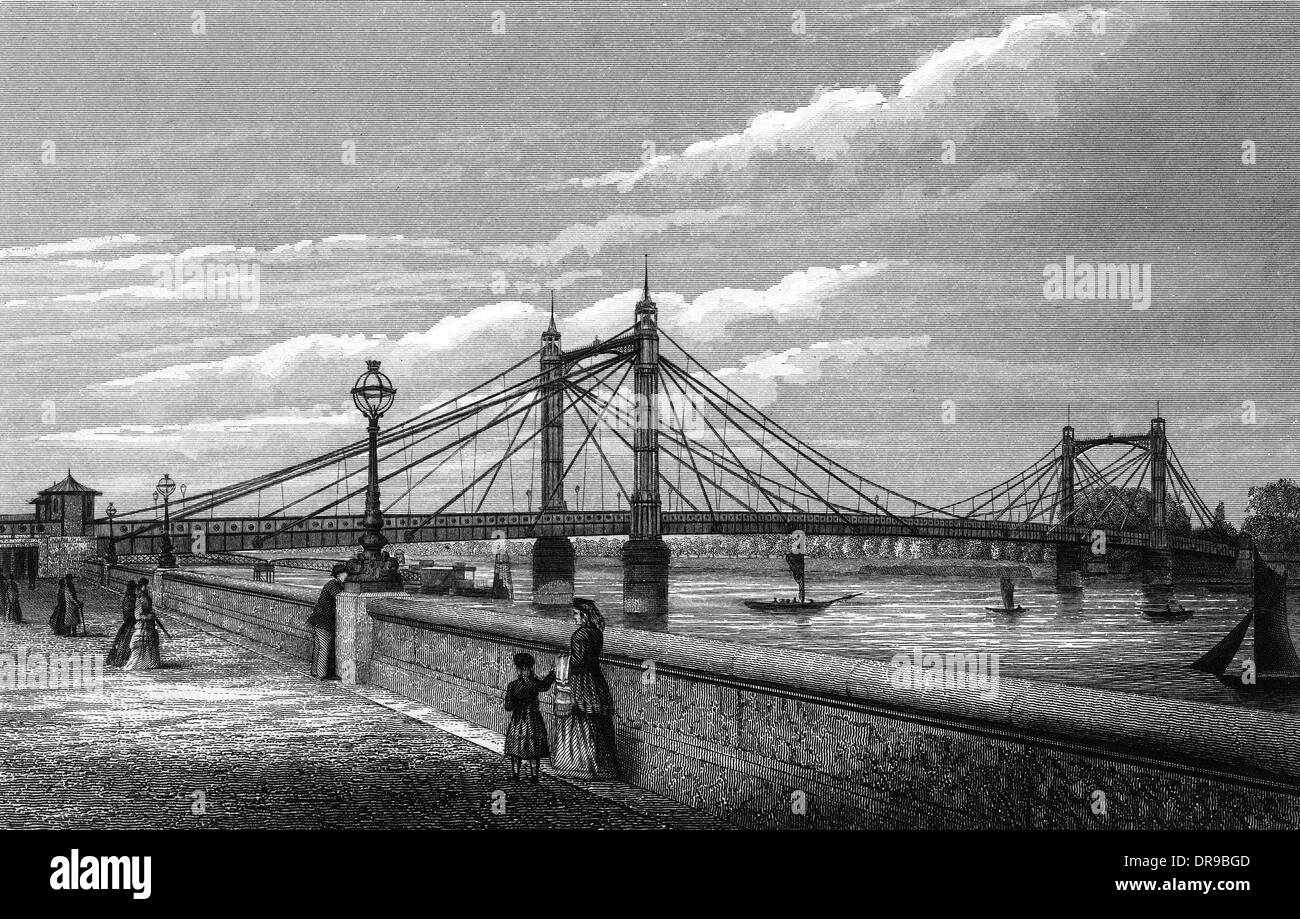 ALBERT BRIDGE LONDON Stock Photo