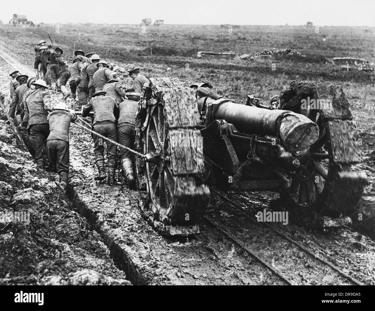 Howitzer in the mud Stock Photo