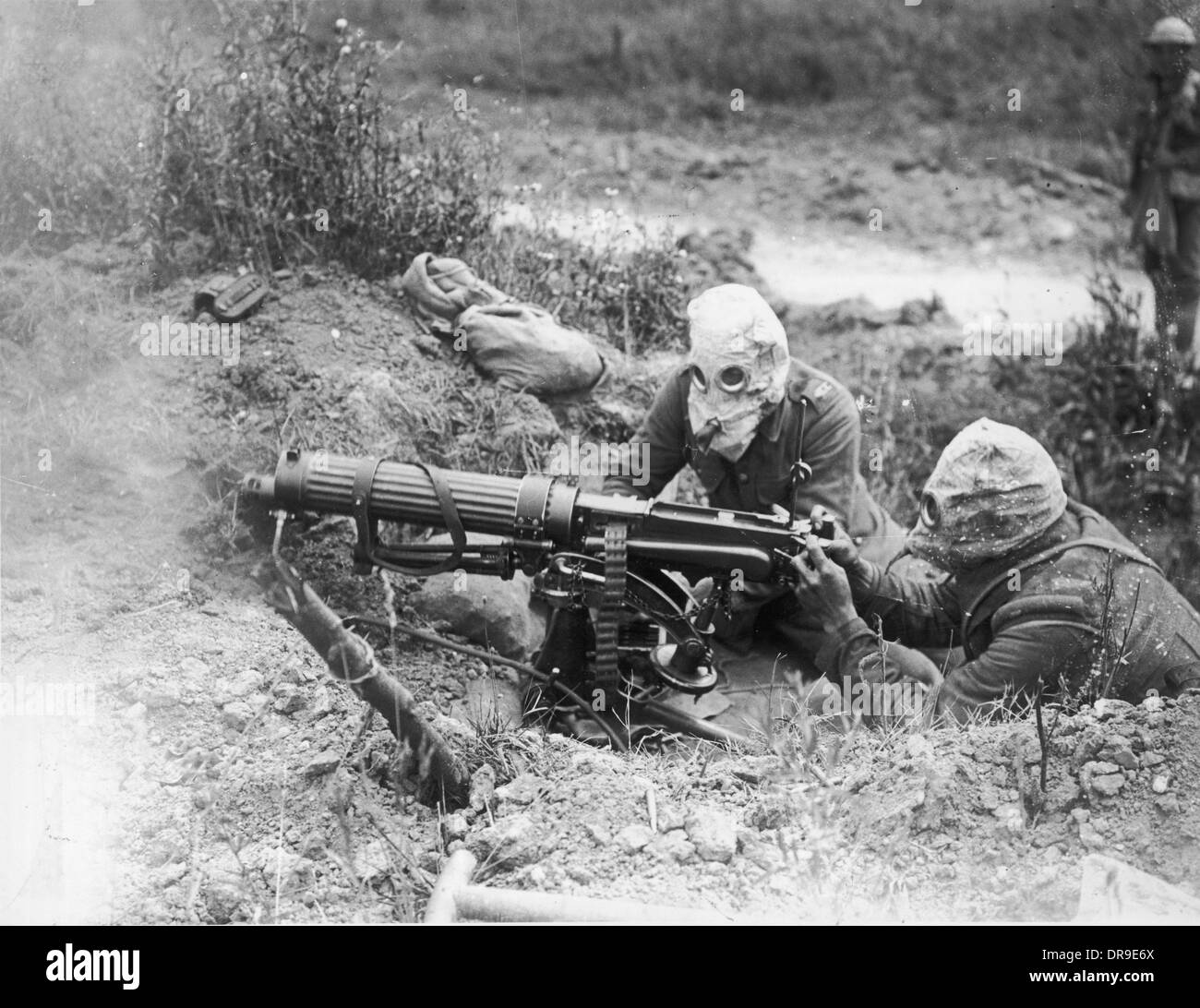 Machine gunners 1916 Stock Photo